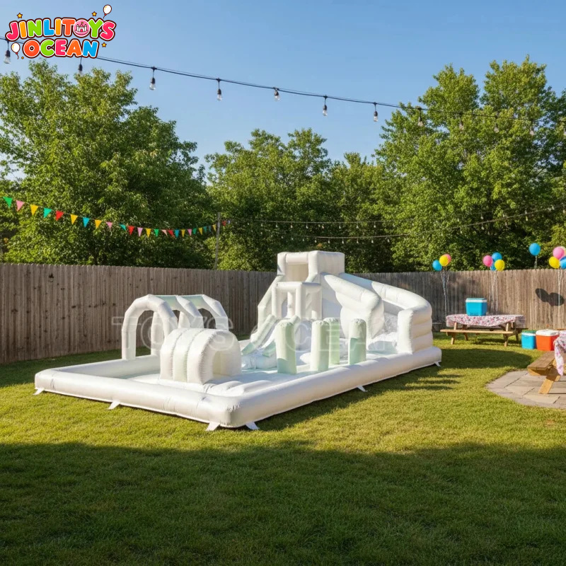 Water Slide Inflatable - Commerciële opblaasbare waterhindernisbaan met glijbaan en
