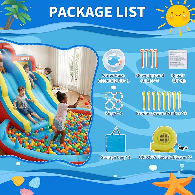 8-in-1 opblaasbaar waterpark v - Water Slide Inflatable recensie en prijs