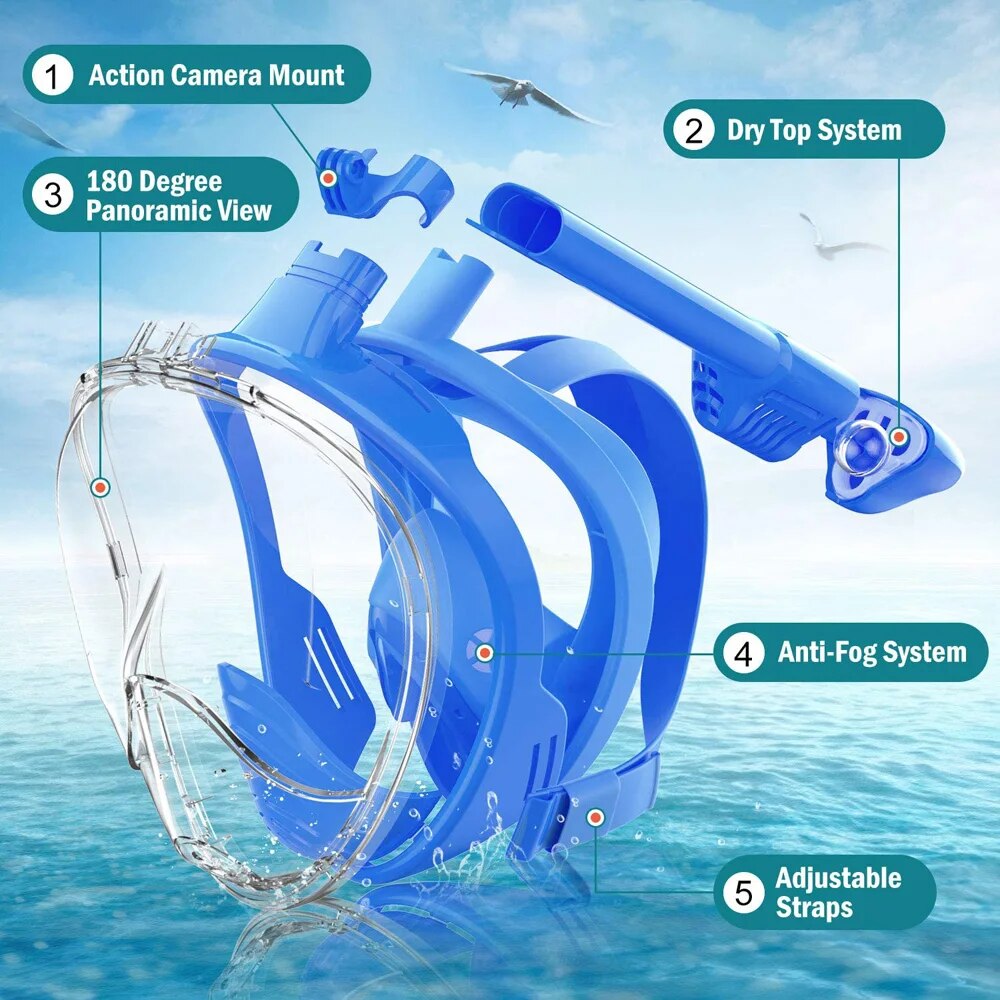 Onderwater snorkelen volledig  - Snorkel Mask Full Face recensie en prijs
