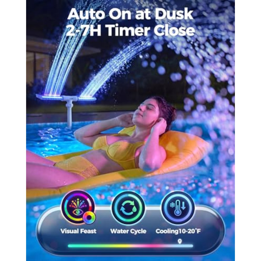 Zonne-aangedreven zwembadfonte - Pool Light Solar Rechargeable recensie en prijs