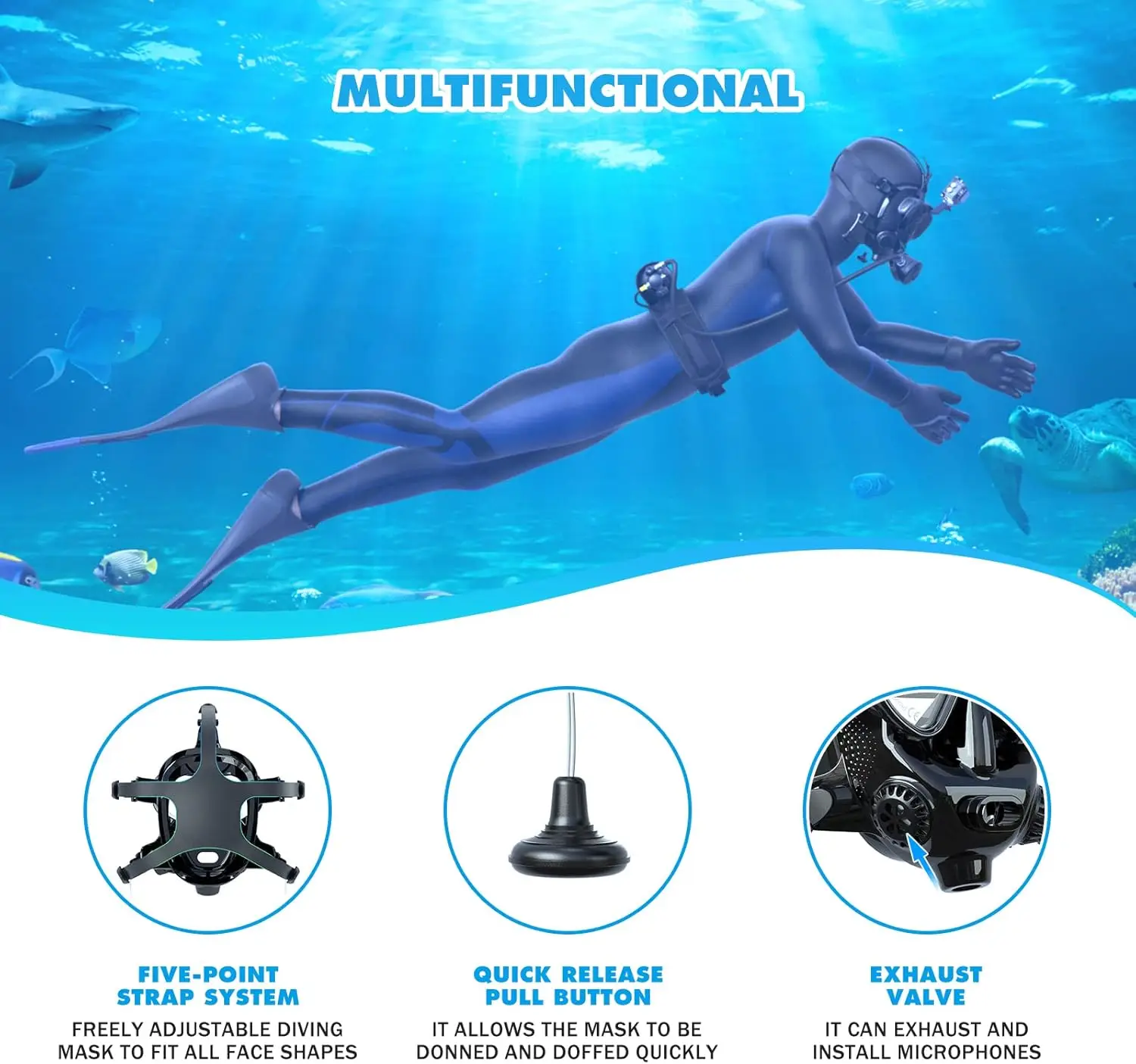 TRIMIX volgelaatsduikmasker me - Snorkel Mask Full Face recensie en prijs