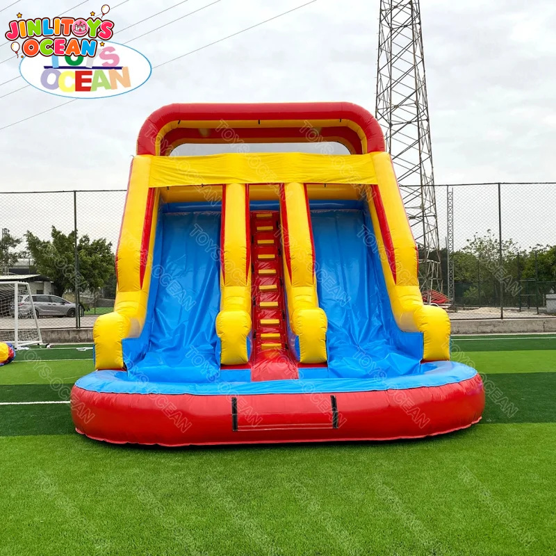 Rode Gele Blauwe Drievoudige B - Water Slide Inflatable recensie en prijs