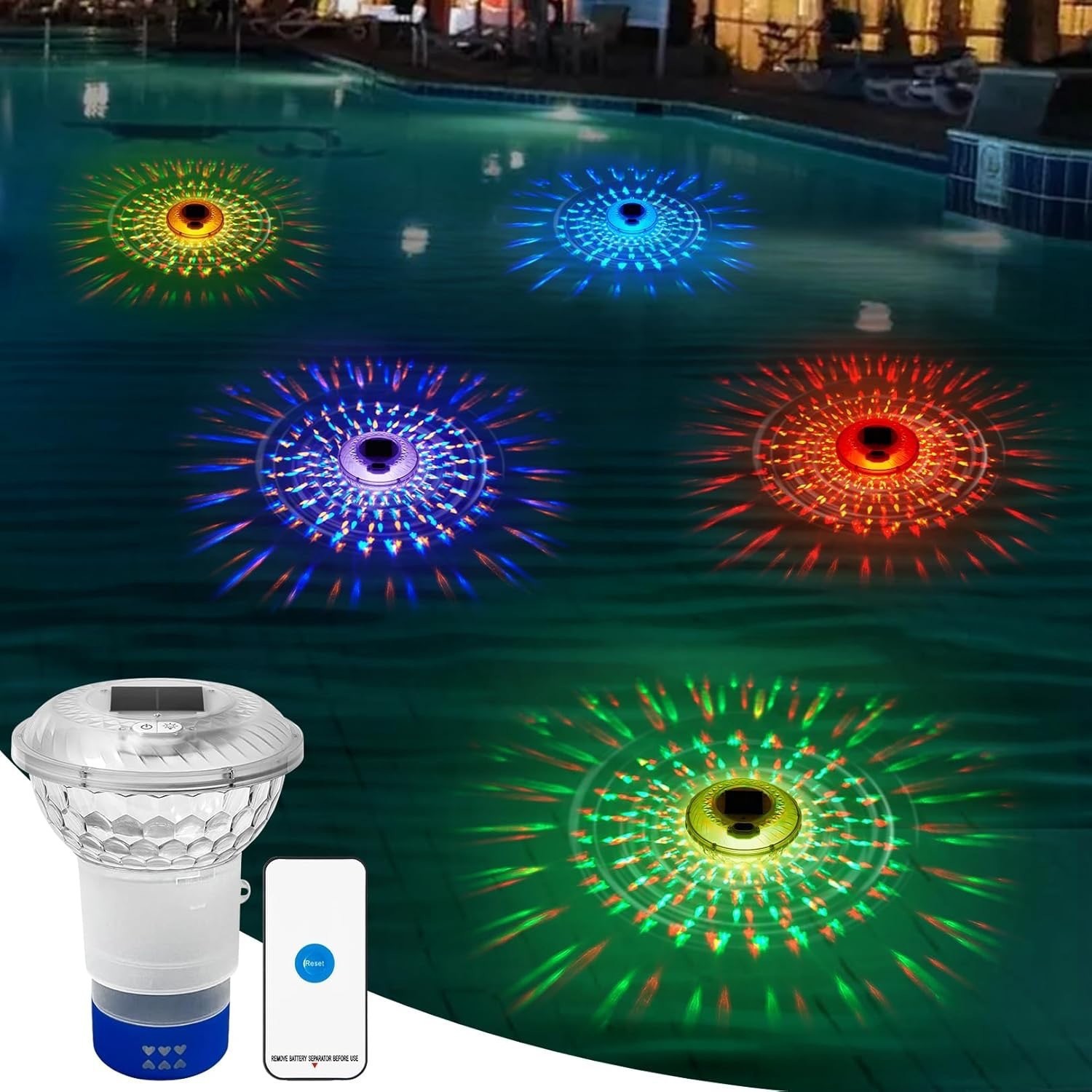 Afstandsbedienbare zonne-oplaa - Pool Light Solar Rechargeable recensie en prijs