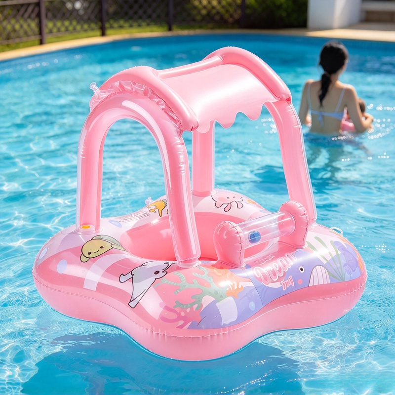 Opblaasbare zwemstoel met zonn - Pool Float Ring Inflatable recensie en prijs