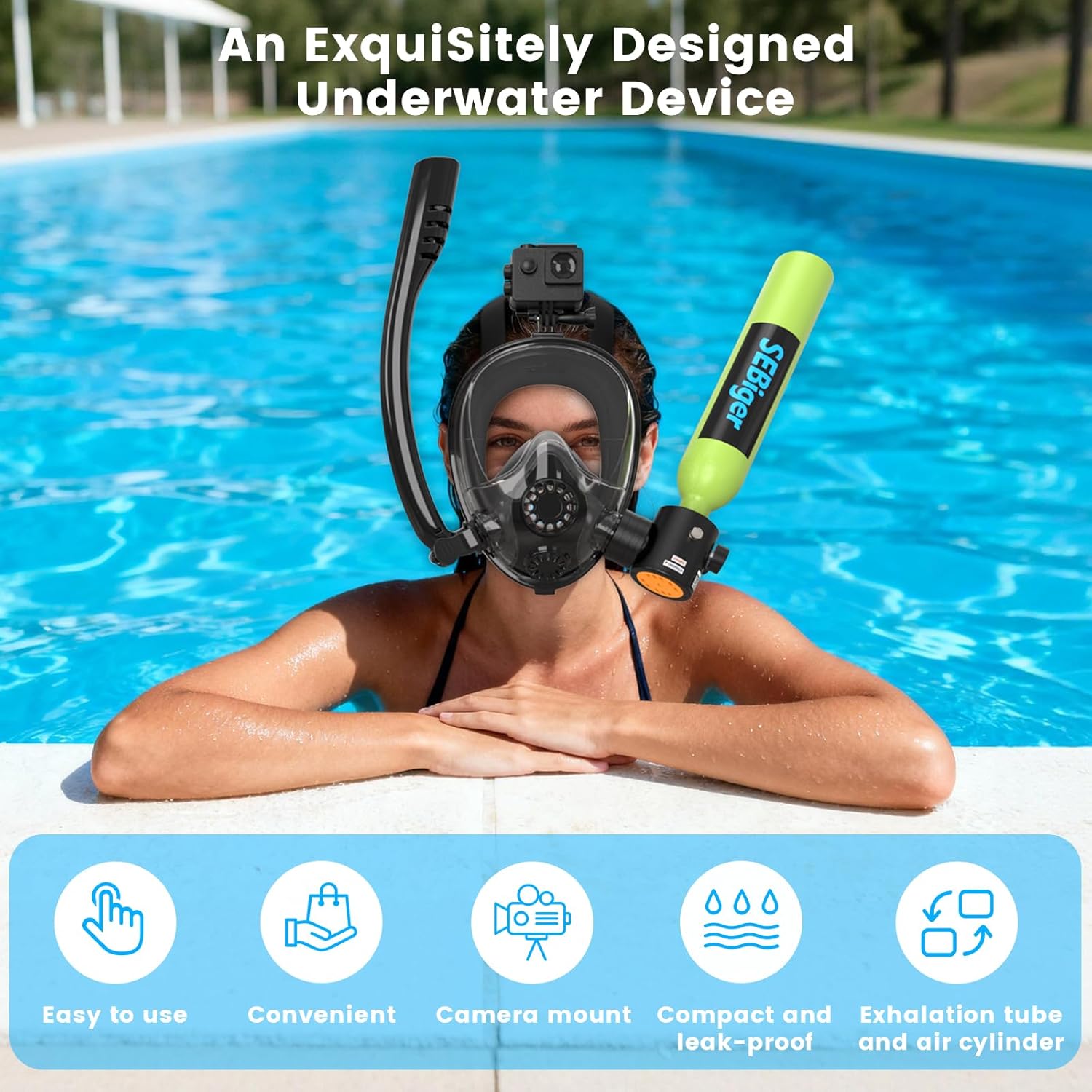 Mini duikfles 0,5L met full-fa - Snorkel Mask Full Face recensie en prijs